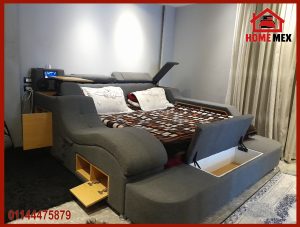 سرير متعدد الوظائف مودرن كود(56.Bed).سرير سمارت كامل بالمساج وسماعات وبلوتوث-مصنع home-mex